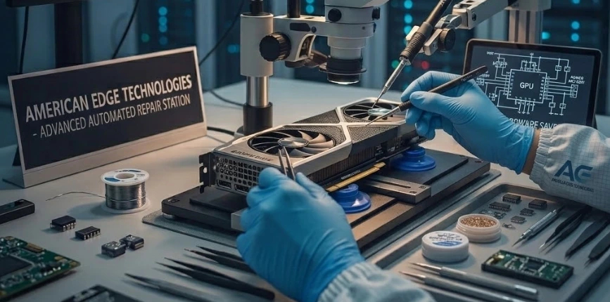Repairing Graphics Card at American edge technologies in Dallas, TX